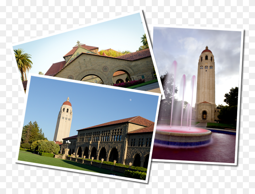 788x585 Stanford University Building Photos Clock Tower, Water, Collage, Poster HD PNG Download