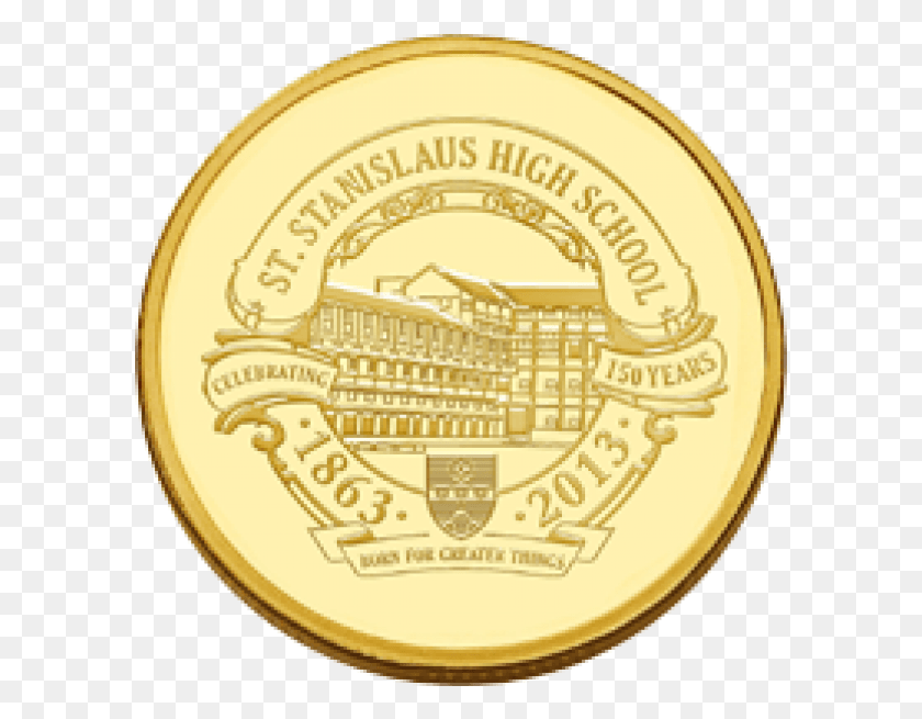 595x595 Золотая Медаль Станислава 150 Эмблема, Золото, Монета, Деньги Hd Png Скачать