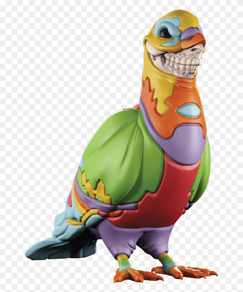 670x947 Staple Ronenglish Pigeon Skull Grin Ron English39s Signature Grin, Figurine, Toy, Plant HD PNG Download