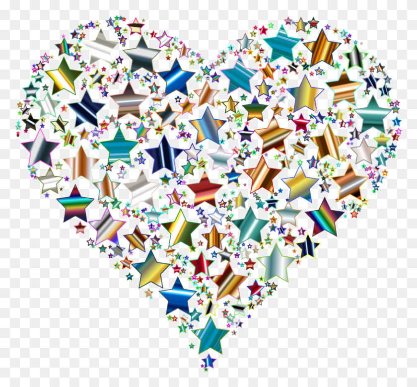 813x750 Star Computer Icons Drawing Heart Bunte Herzen Transparent, Paper, Confetti HD PNG Download