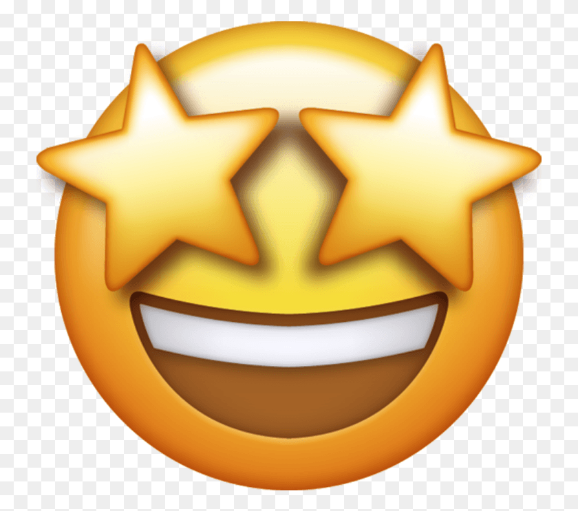 735x683 Star Eyes Emoji Transparent Smile Emoji, Star Symbol, Symbol, Cross HD PNG Download