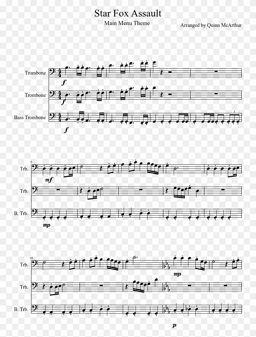 749x1043 Star Fox Assault Sheet Music Composed By Arranged By Mariage D Amour Violin Sheet, Gray, World Of Warcraft HD PNG Download