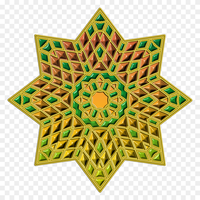 1215x1215 Star Pattern Tile, Ornament, Fractal, Embroidery Descargar Hd Png