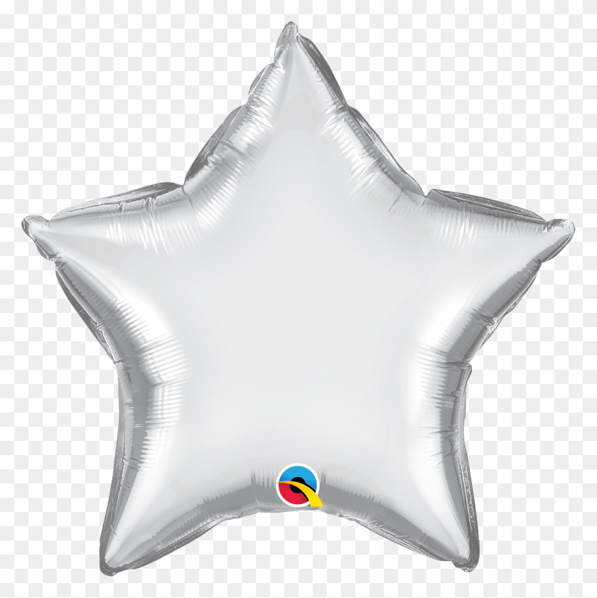 1309x1311 Star Qualatex Chrome Silver Foil Balloon Throw Pillow, Cushion, Star Symbol, Symbol HD PNG Download