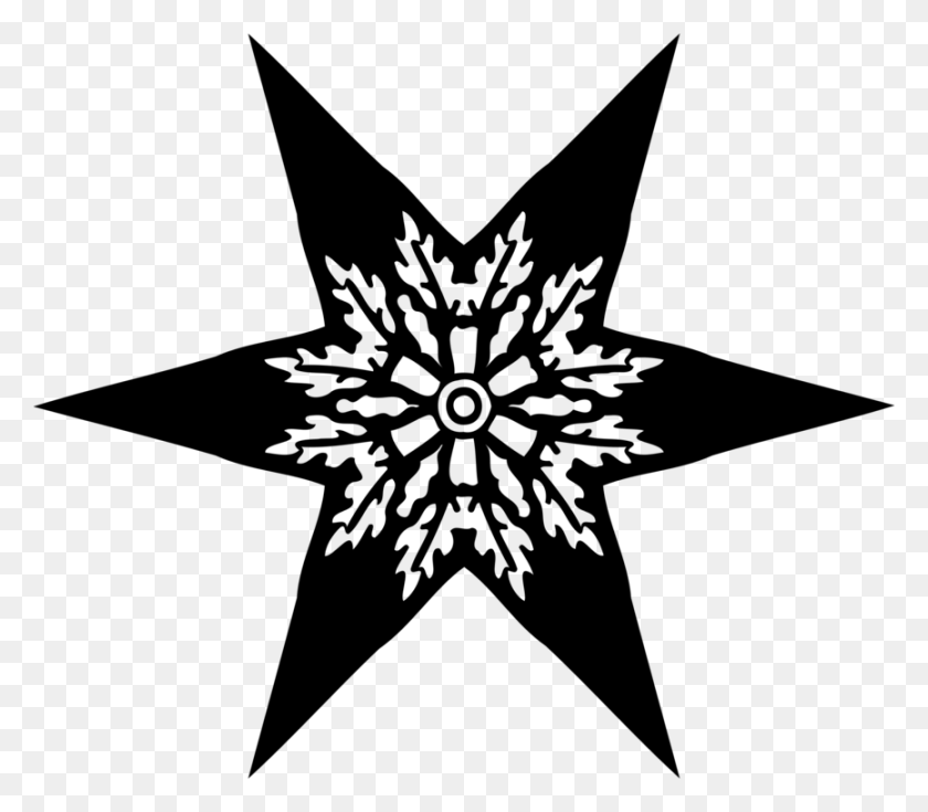 866x750 Star Silhouette Black And White Symmetry Star Silhouette Clipart Black And White, Gray, World Of Warcraft HD PNG Download