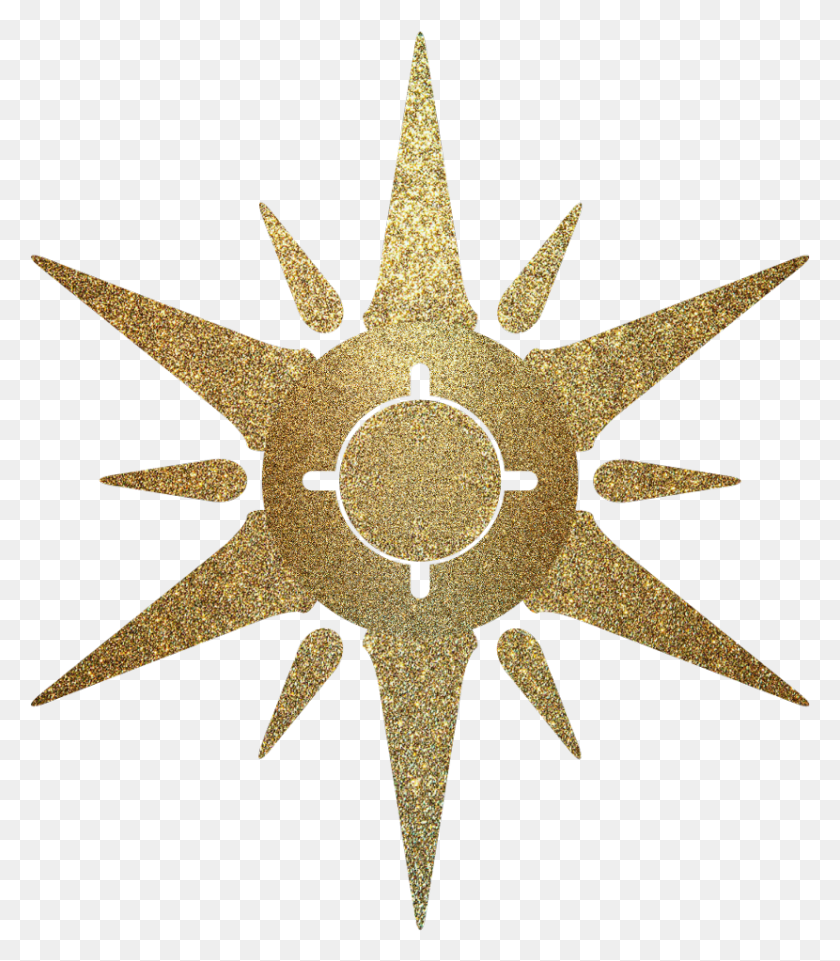 830x959 Star Stars Estrelas Estrela Gold Golden Ouro, Cross, Symbol, Bronze HD PNG Download