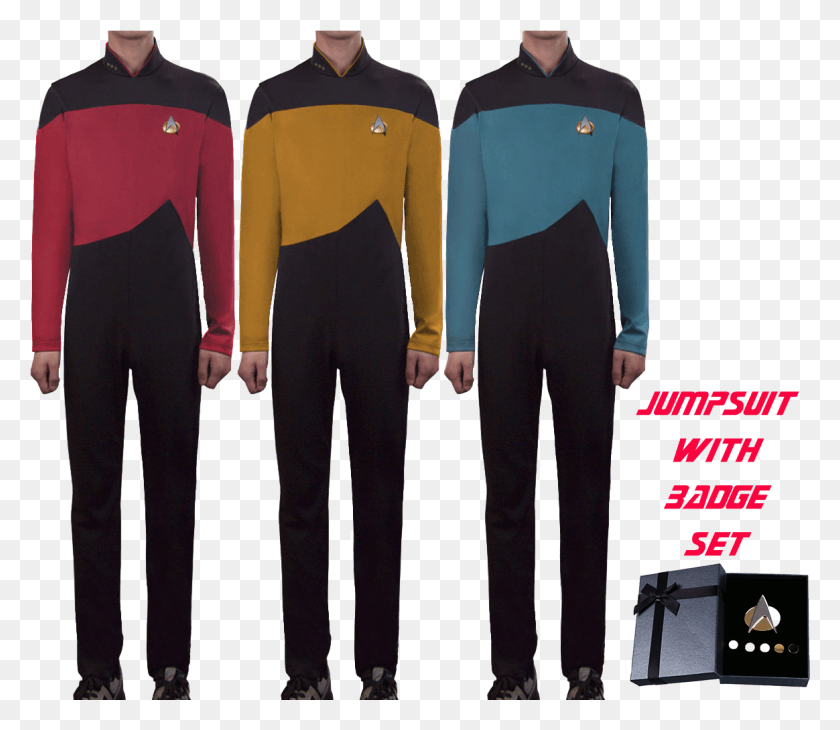 1164x1001 Star Trek Cosplay Costume The Next Generation Jumpsuit Wetsuit, Sleeve, Clothing, Apparel HD PNG Download