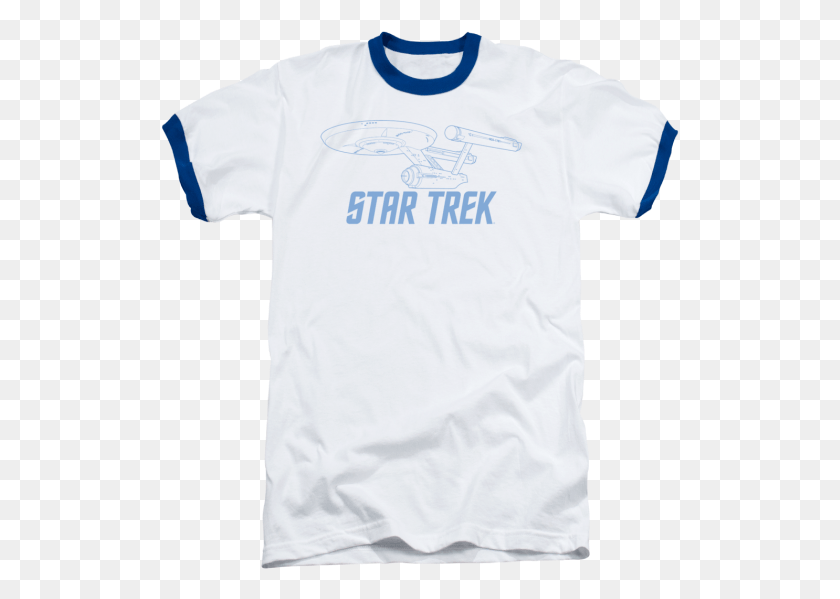 519x539 Star Trek Enterprise Outline T Shirt Parks And Recreation Tshirt, Clothing, Apparel, T-shirt HD PNG Download