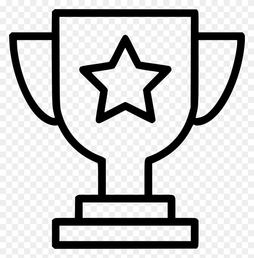 980x996 Star Trophy Star Trophy Clipart Black And White HD PNG Download