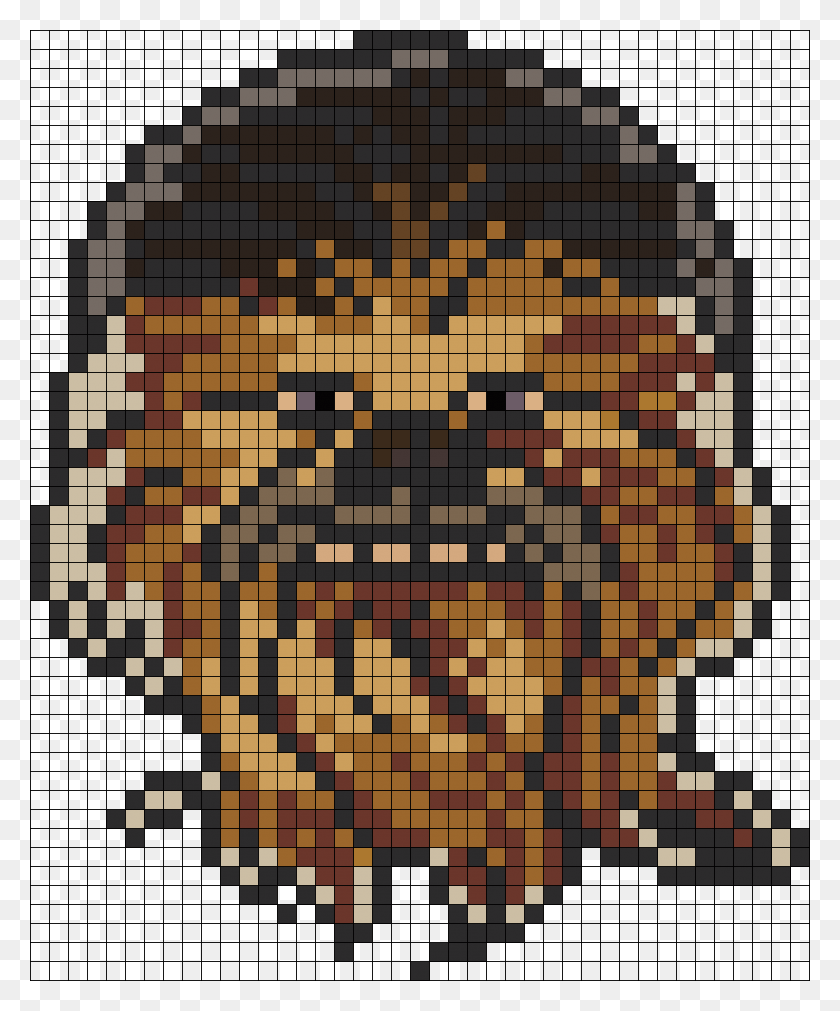 862x1051 Descargar Png Star Wars Chewbacca Perler Bead Pattern Bead Sprite Pixel Art Star Wars Chewbacca, Alfombra, Gráficos Hd Png
