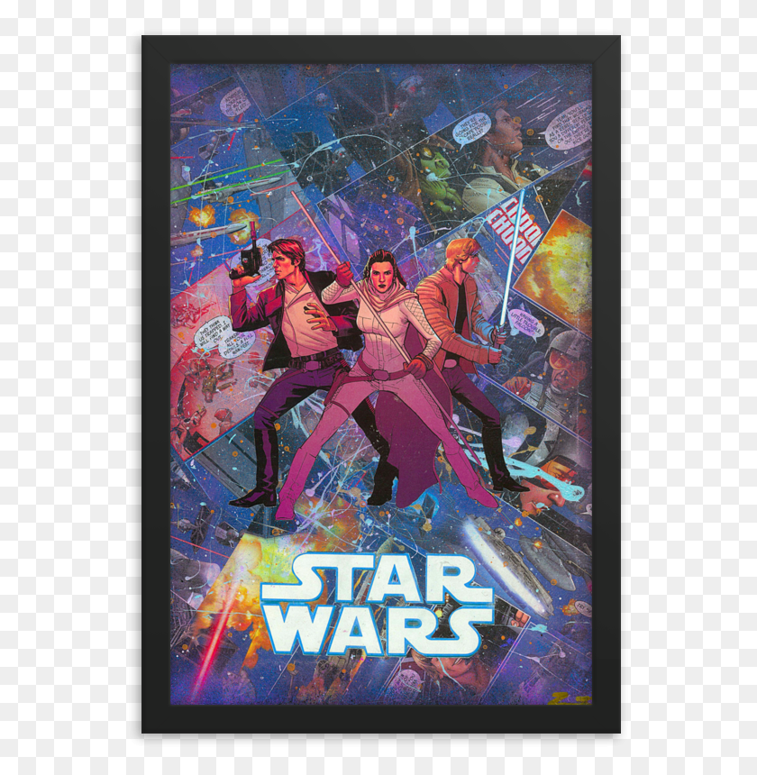 557x800 Star Wars Comic Canvas Framed Reproduction Print Star Wars, Poster, Advertisement, Person HD PNG Download