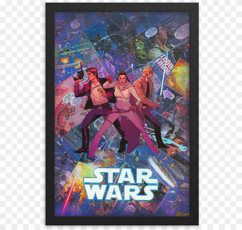 Star Wars Comic Canvas Framed Reproduction Print Star Wars Weekends, Comics, Publication, Book, Person Transparent PNG