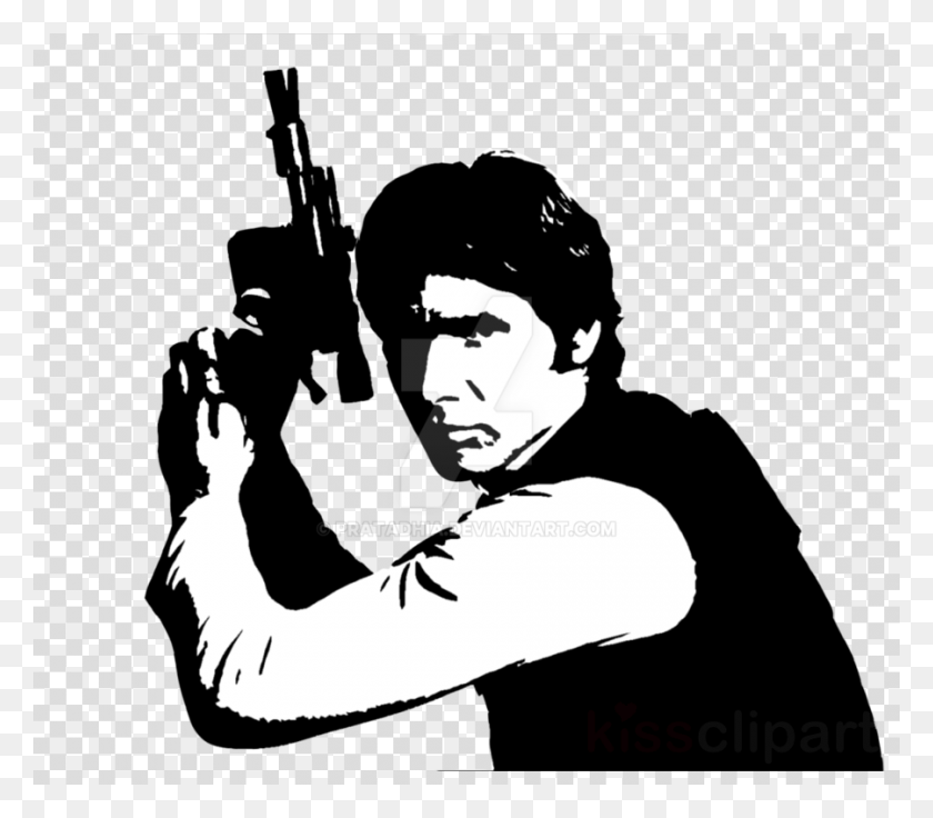 900x780 Star Wars Han Solo Stencil Clipart Han Solo Leia Organa Han Solo Black And White, Person, Human, Texture HD PNG Download