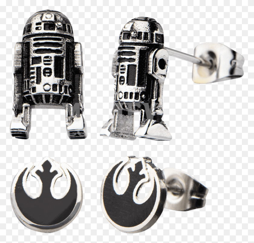 831x794 Star Wars R2D2 Rebel Alliance Stud Earring Set Aretes, Robot, Casco, Ropa Hd Png