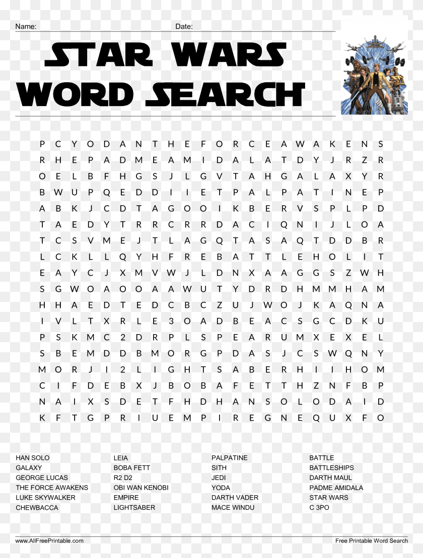 2251x3028 Star Wars Word Search Main Image Hard Star Wars Word Search, Gray, World Of Warcraft, Legend Of Zelda HD PNG Download