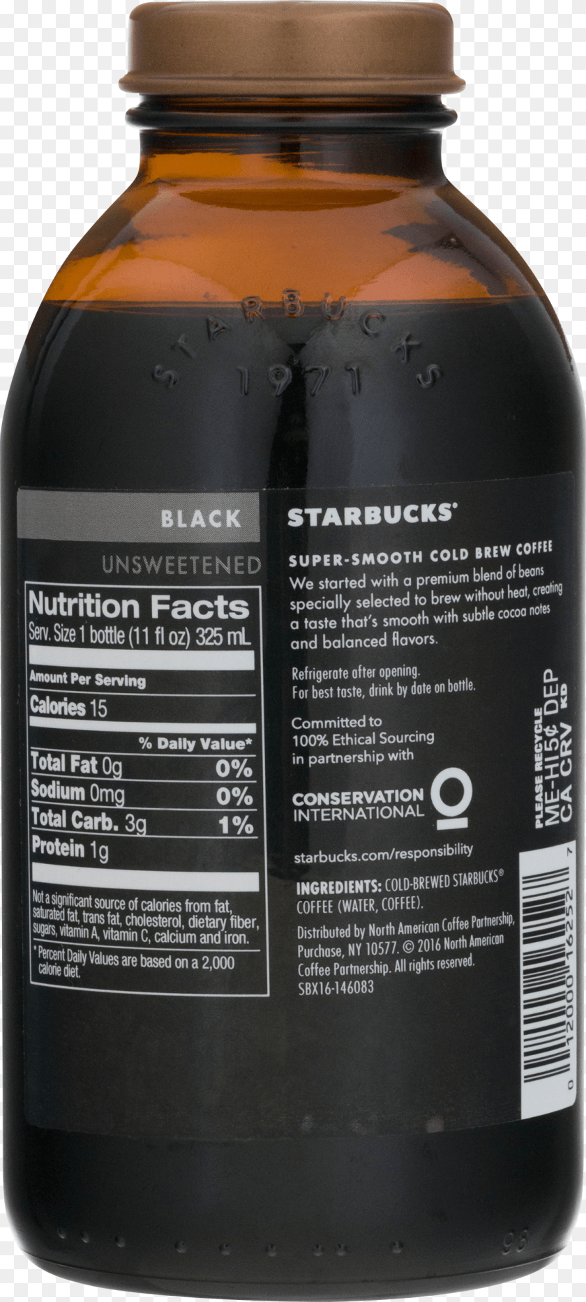 1125x2500 Starbucks Cold Brew Bottle Ingredients, Food, Seasoning, Syrup Sticker PNG
