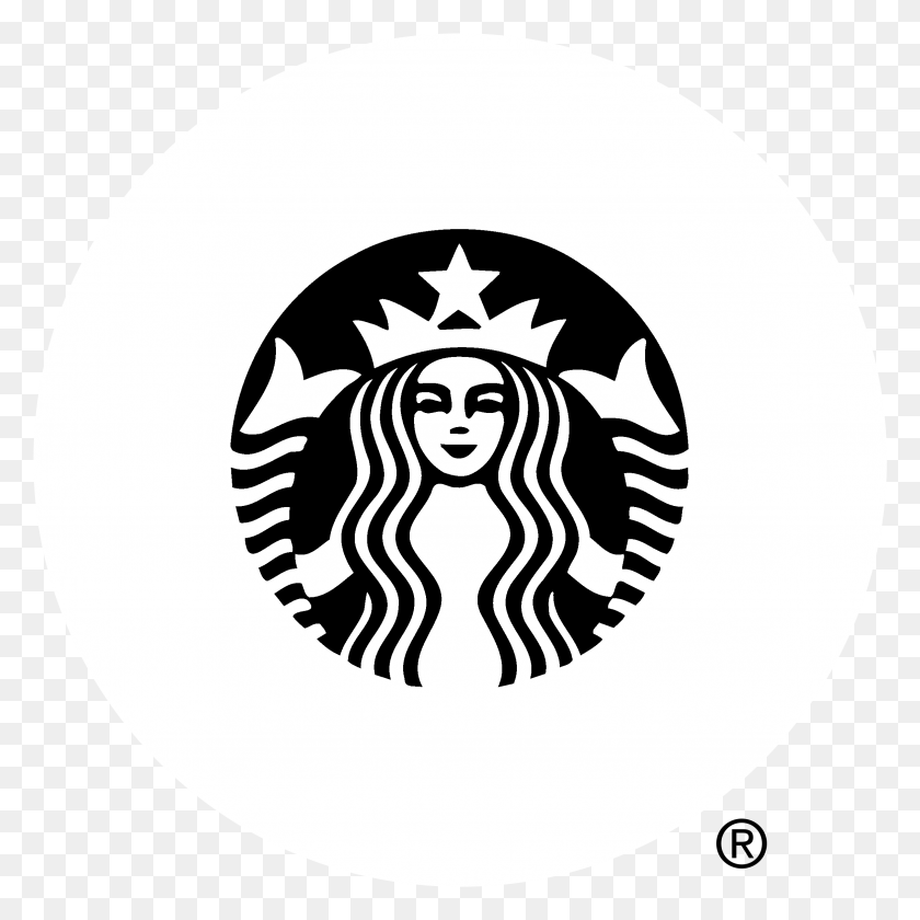 2351x2351 Логотип Starbucks Черно-Белый Новый Логотип Starbucks 2011, Символ, Товарный Знак, Значок Hd Png Скачать
