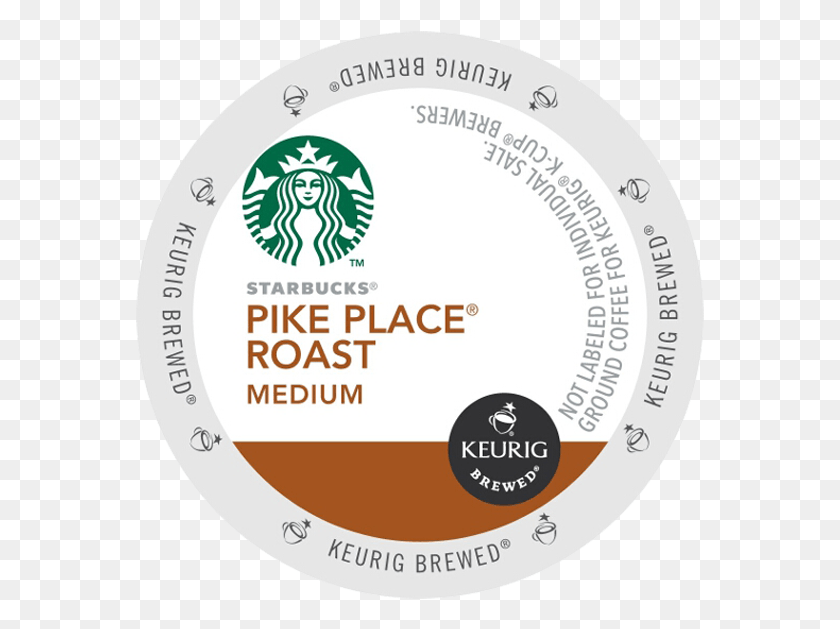 569x569 Descargar Png Starbucks Pike Place Roast K Cup Porción Paquete Nuevo Logotipo De Starbucks 2011, Etiqueta, Texto, Disco Hd Png