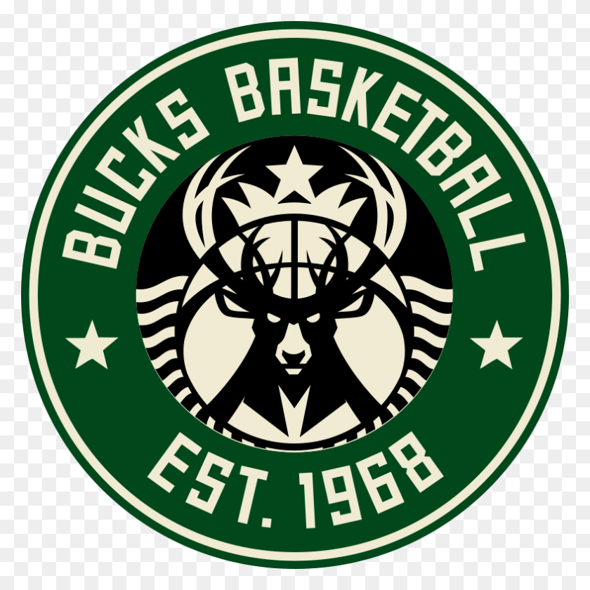 786x786 Логотип Starbucks X Milwaukee Bucks Логотип, Символ, Товарный Знак, Эмблема Milwaukee Bucks Hd Png Скачать