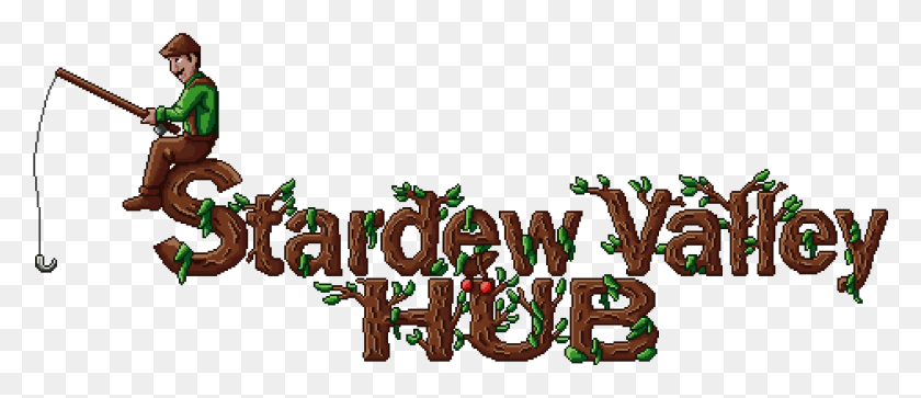 3419x1332 Stardew Valley Hub Logo Calligraphy, Person, Human, Text HD PNG Download