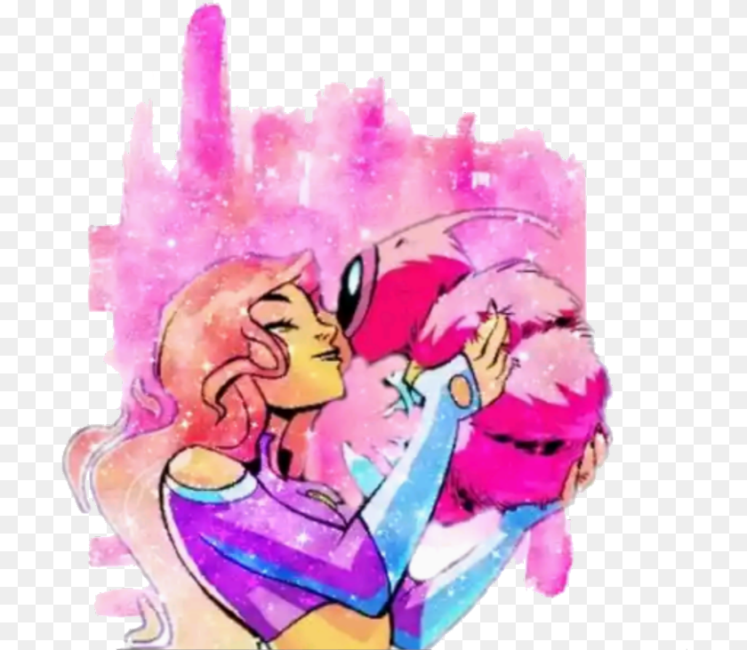 706x731 Starfire Teen Titans Starfire Teen Titans Starfire, Purple, Art, Baby, Kissing Sticker PNG