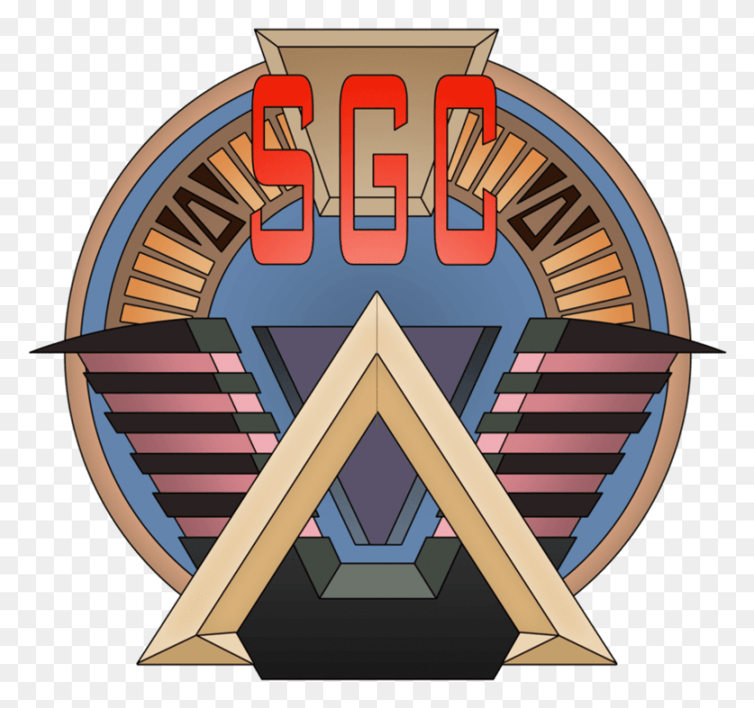 857x801 Stargate Command Reino Unido Stargate Sg1 Sg1 Logo, Triángulo, Armadura, Texto Hd Png