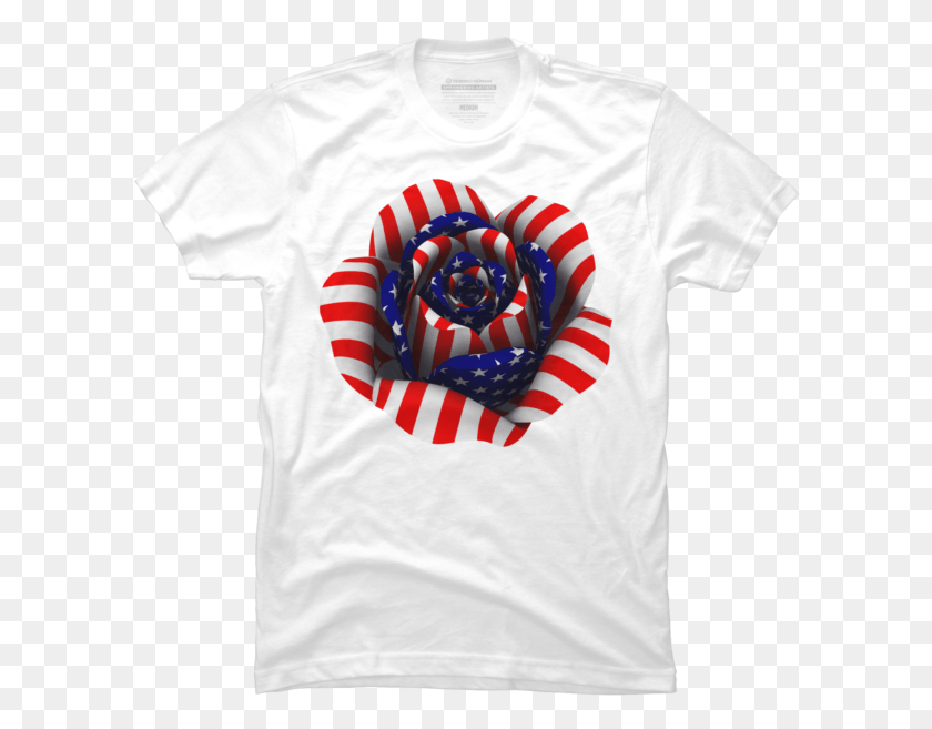 602x597 Stars Amp Stripes Rose Captain America, Clothing, Apparel, T-shirt HD PNG Download