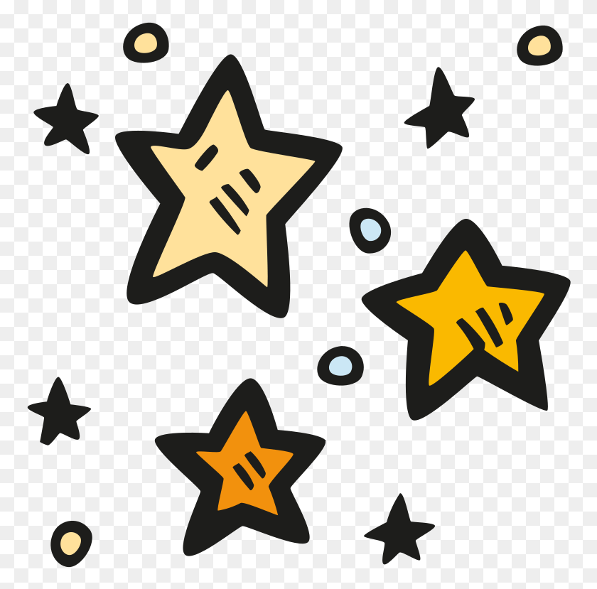 766x769 Stars Icon Clipart Hand Drawn Star, Symbol, Star Symbol HD PNG Download