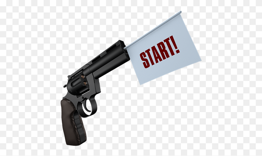 458x441 Start Gun Shot Sport Pistol Weapon Bang Handgun Start Gun, Weaponry HD PNG Download