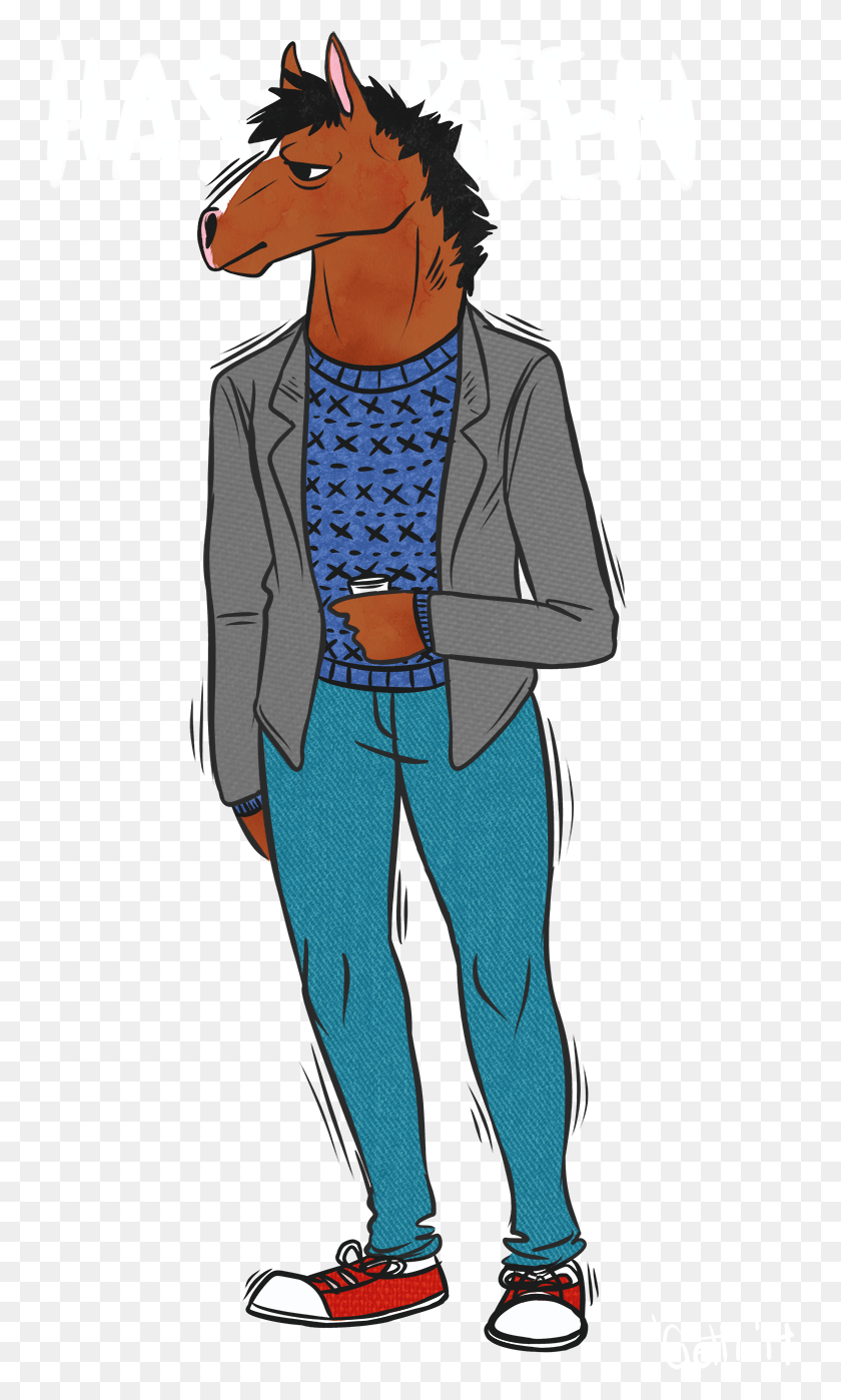 749x1338 Started Watching Bojack Horseman A Few Days Ago Gosh Cartoon, Clothing, Apparel, Suit HD PNG Download
