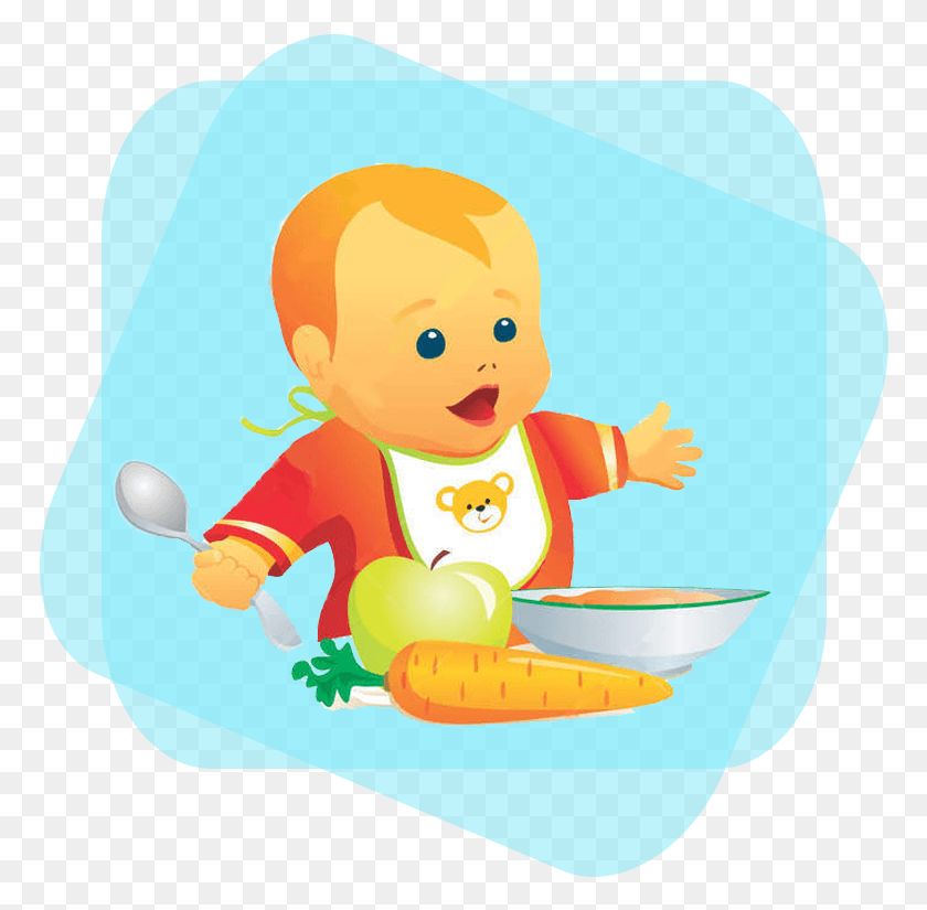 770x765 Начинать Ребенка На Твердой Пище Мультфильм Детское Питание, Растение, Овощи, Продукты Hd Png Скачать
