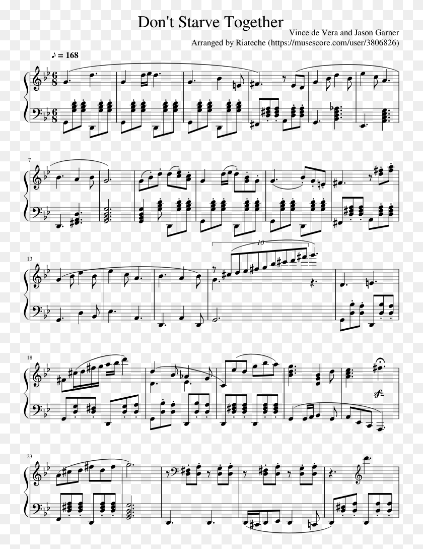 747x1029 Starve Together Sheet Music Composed By Vince, Gray, World Of Warcraft HD PNG Download