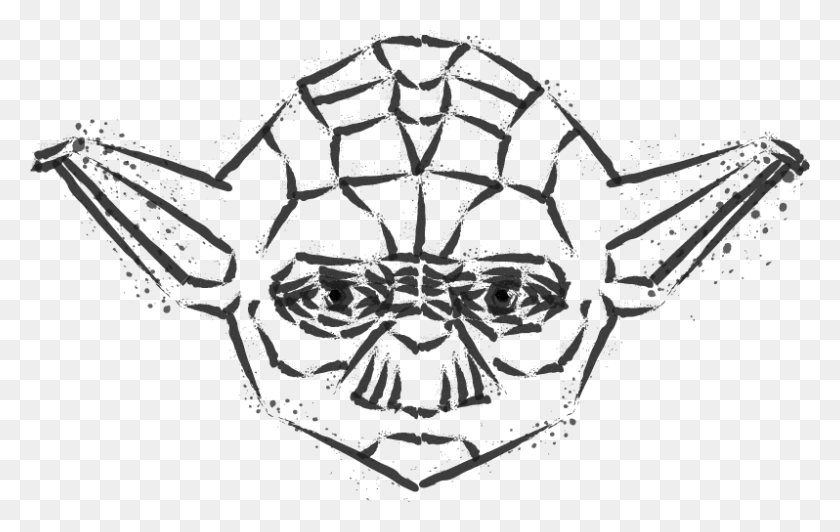 798x483 Starwars Star Wars Drawing Zeichnung Skizze Klonkrieger Yoda, Stencil HD PNG Download