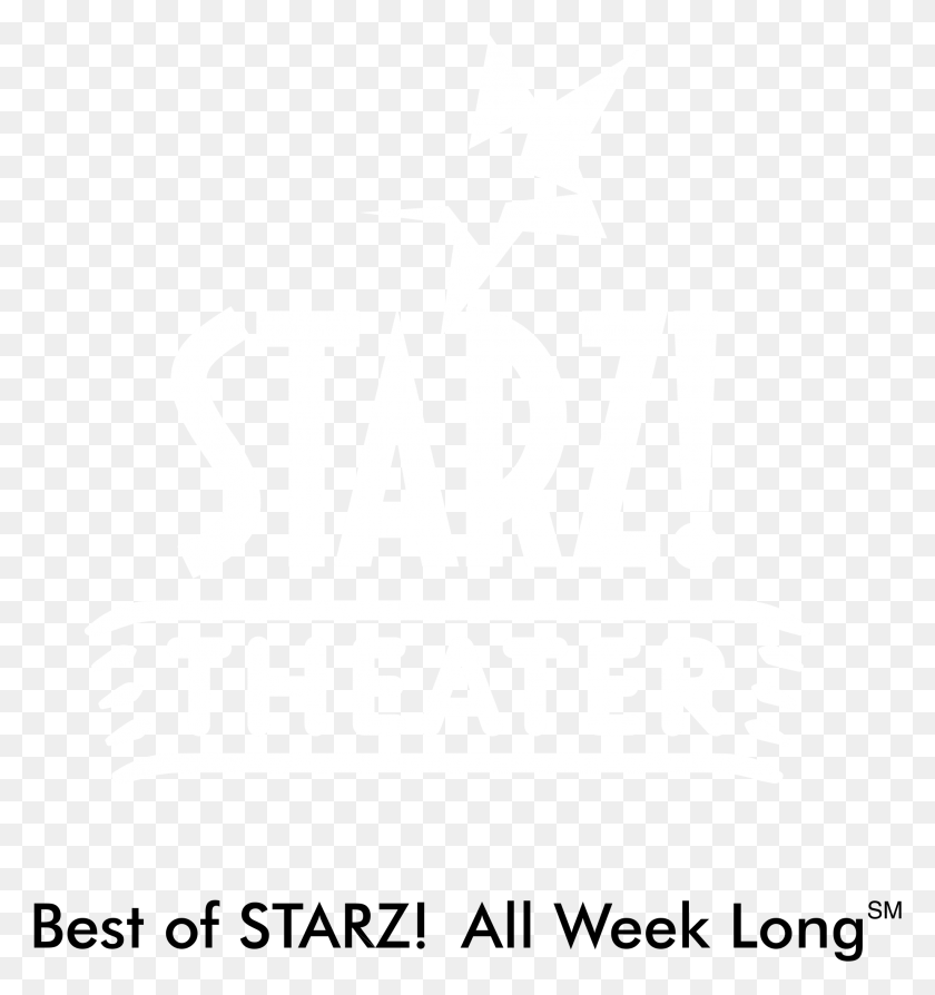2049x2191 Starz Theater Logo Black And White Exercise, Symbol, Text, Metropolis HD PNG Download