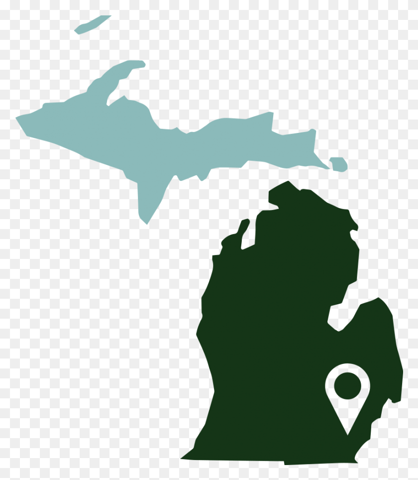 852x988 State Silhouette At Getdrawings Com Free For Natural Resources Michigan Map, Sea Life, Animal, Fish HD PNG Download