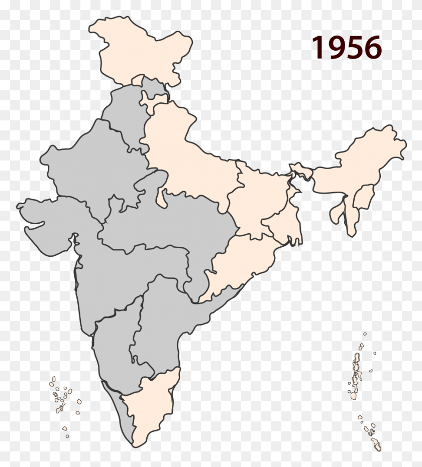 899x1005 States Across India Are Reorganised Political Map Of India In, Diagram, Plot, Atlas HD PNG Download