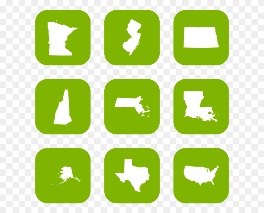 619x619 States Icon In Style Flat Rounded Square White On Green Rosslare Control De Acceso, Number, Symbol, Text HD PNG Download