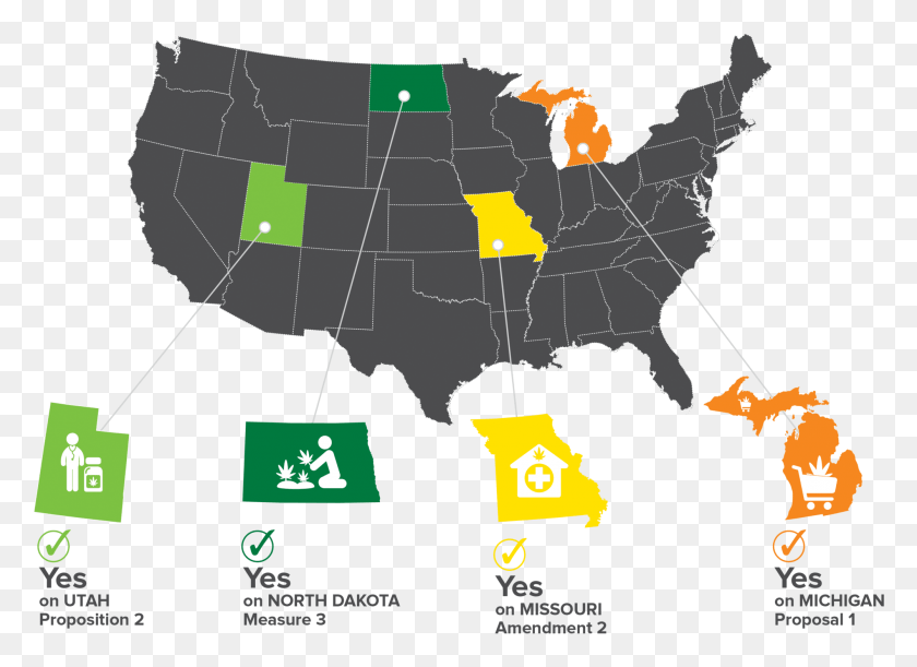 2004x1416 Descargar Png / Mapa De Iniciativas De Reforma De La Marihuana En Todo El Estado De Estados Unidos