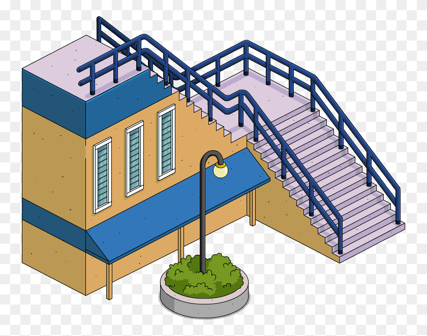 758x602 Station Stairs The Simpsons, Handrail, Banister, Staircase HD PNG Download