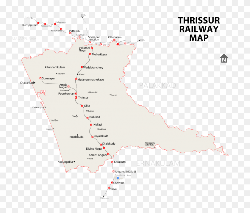 1200x1010 Stations In Thrissur City Darkness, Map, Diagram, Plot HD PNG Download