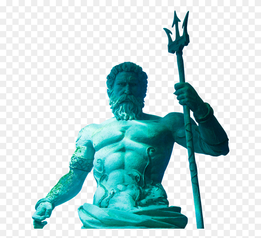 642x706 Statue Art Sculpture Trident Poseidon Triton Dieu Deus, Figurine, Person HD PNG Download