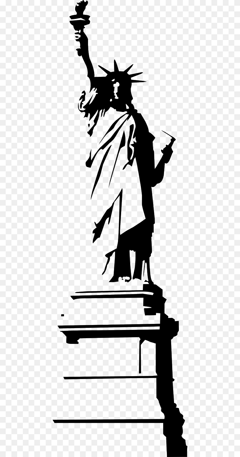 472x1600 Statue De La Libert, Gray Sticker PNG
