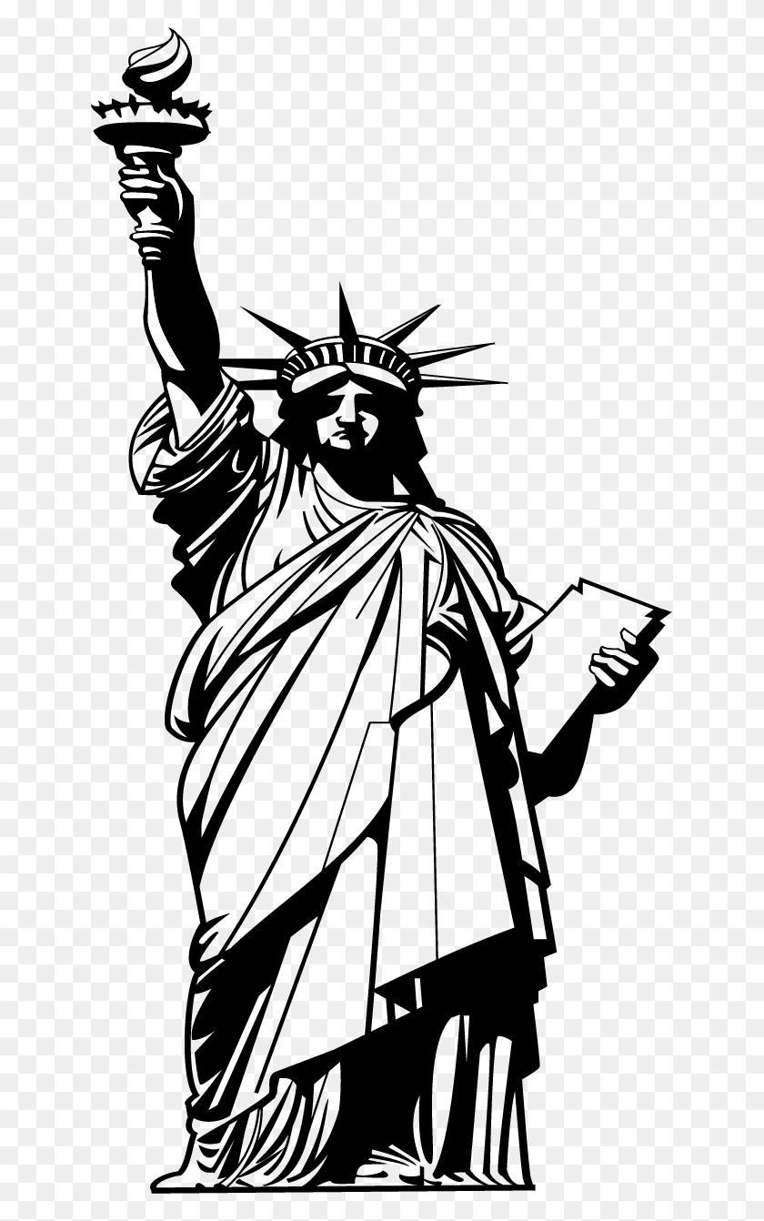 639x1282 Statue Of Liberty Clipart Character Statue Of Liberty Line Art, Person, Human, Samurai HD PNG Download