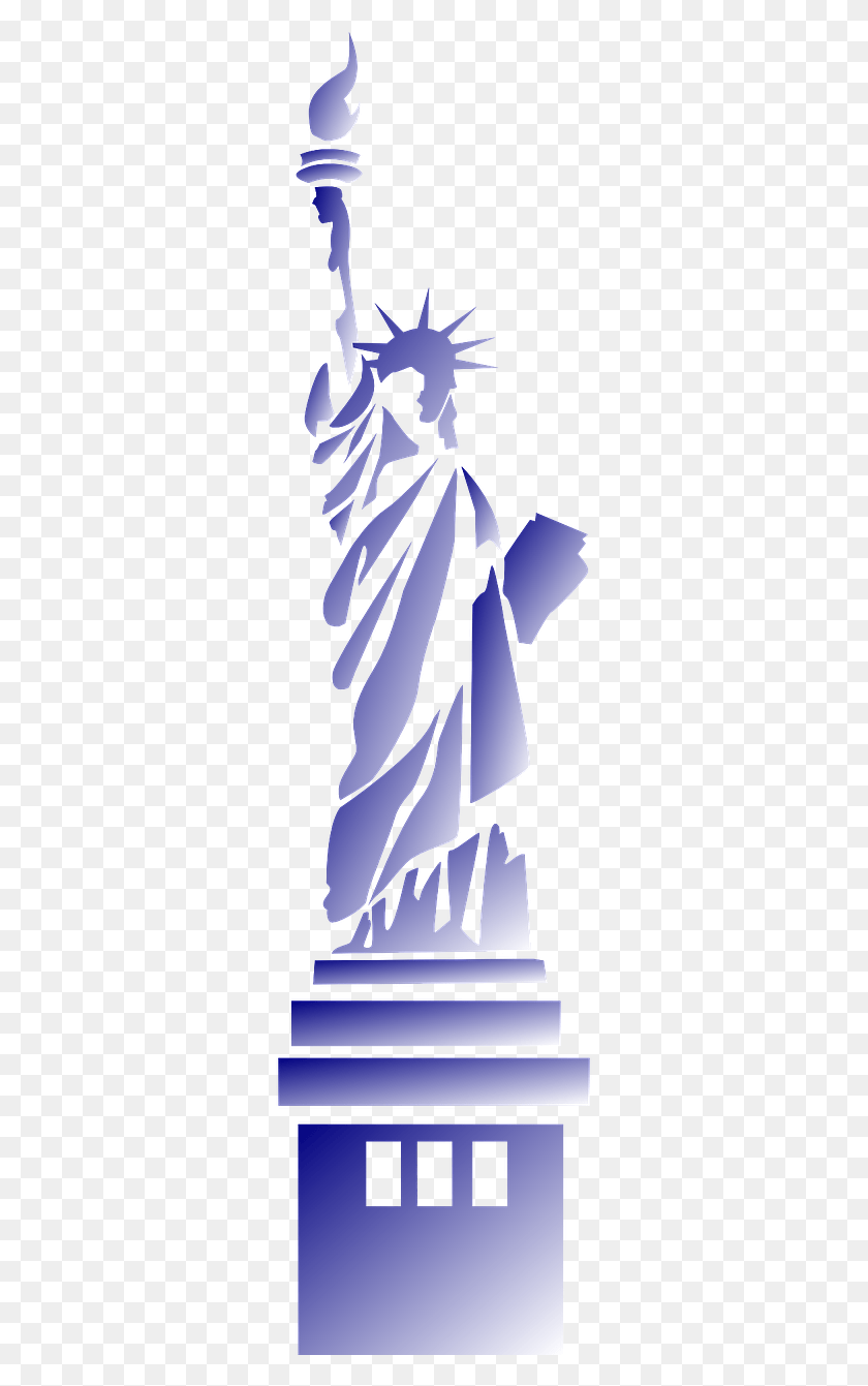 307x1281 Statue Of Liberty New York Image Stencil Statue Of Liberty, Clothing, Apparel, Manga HD PNG Download