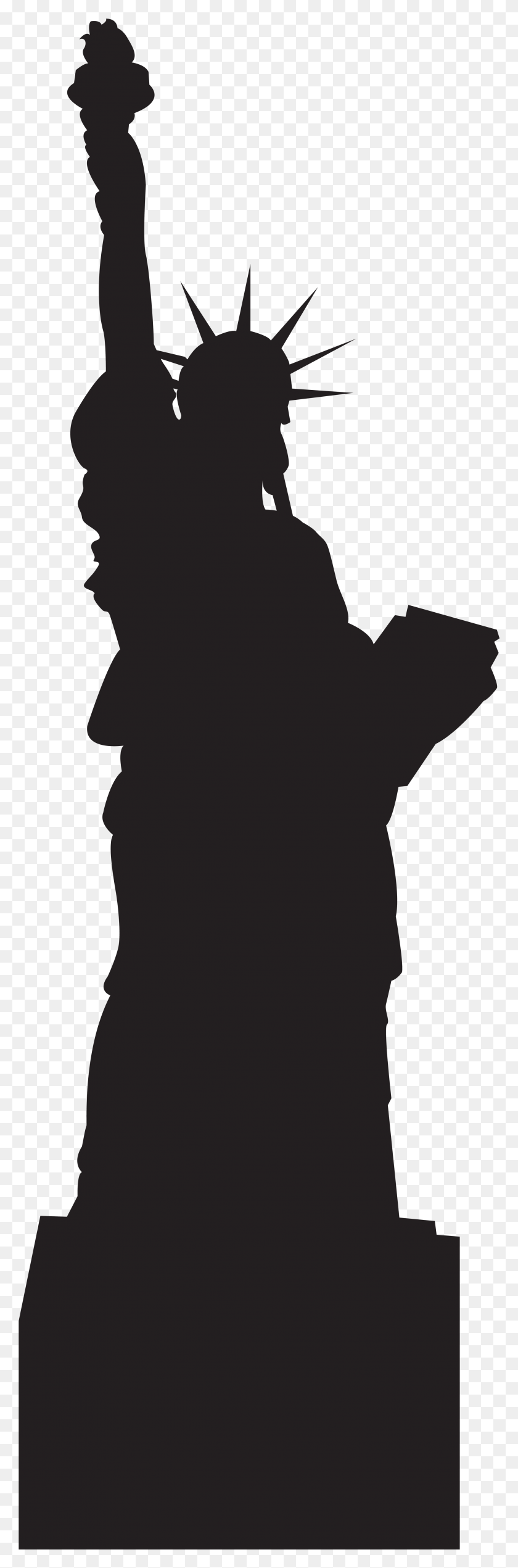 2491x7925 Statue Of Liberty Silhouette Clipart, Person, Human HD PNG Download