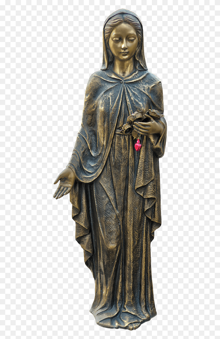 441x1232 Statue Of Mary, Sculpture, Bronze HD PNG Download