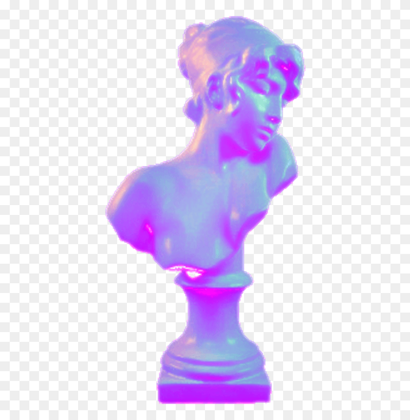 416x800 Statue Vaporwave Vaporwaveaesthetic Aesthetic Aesthetictumblr Vaporwave Purple Aesthetic Transparent, Light, Person, Human HD PNG Download