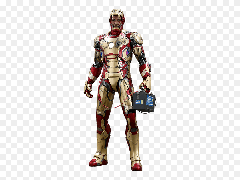 257x571 Statues And Figurines Iron Man Battle Damaged, Helmet, Clothing, Apparel HD PNG Download