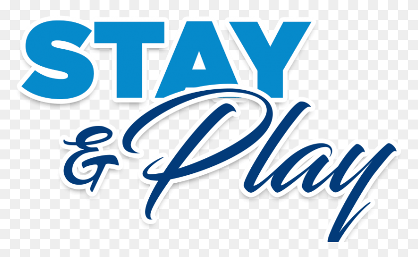 826x483 Stay And Play Text Graphic Design, Logo, Symbol, Trademark HD PNG Download