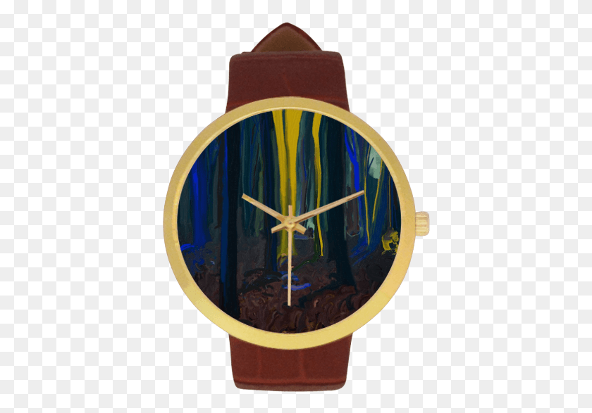 380x527 Stay Wild Yellow Moon Women39s Golden Leather Strap, Analog Clock, Clock, Wall Clock HD PNG Download